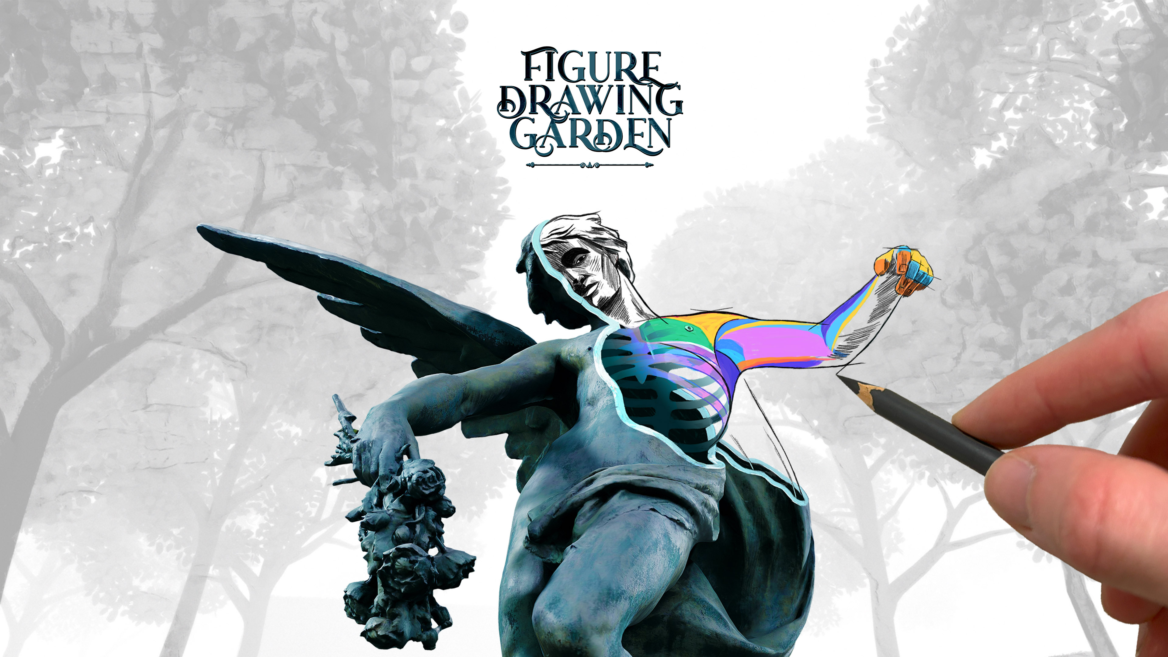 Figure Drawing Garden - An immersive virtual garden for artists to practice and improve at Figure Drawing.